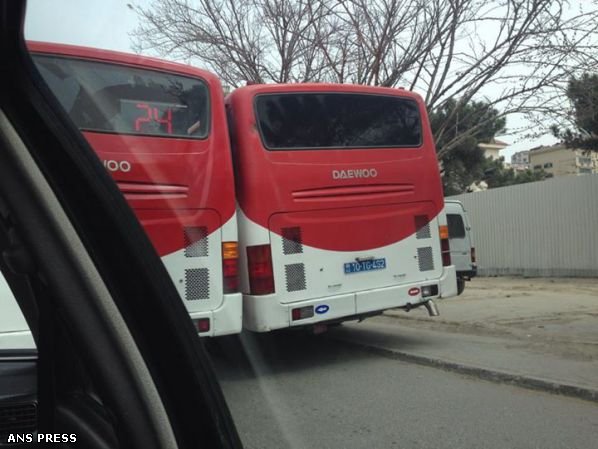 Bakıda sərnişin avtobusu sürücüləri özlərini "Formula-1" trasında hiss etdilər - FOTO