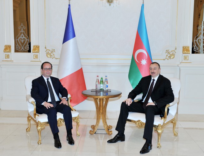 Prezident İlham Əliyev və Fransua Olland Bakıda görüşdülər - YENİLƏNİB - FOTO