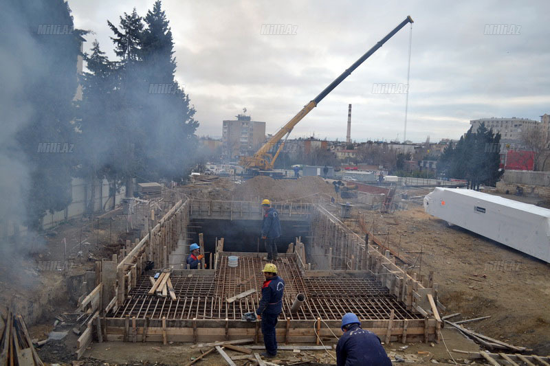 Bakıda yeni tikilən metro stansiyası - FOTOSESSİYA