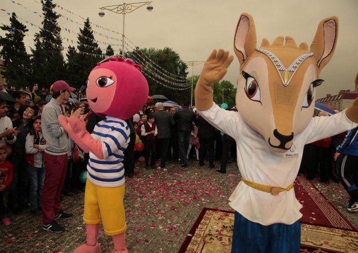 Avropa Oyunlarının məşəli Yevlaxda - VİDEO - FOTO