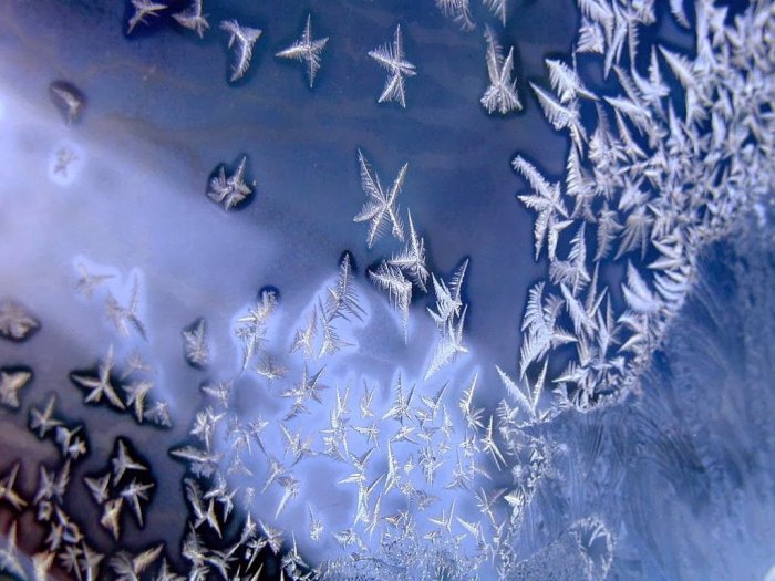 Şüşədə buzlu naxışlar - FOTO