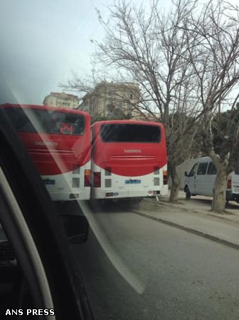 Bakıda sərnişin avtobusu sürücüləri özlərini "Formula-1" trasında hiss etdilər - FOTO
