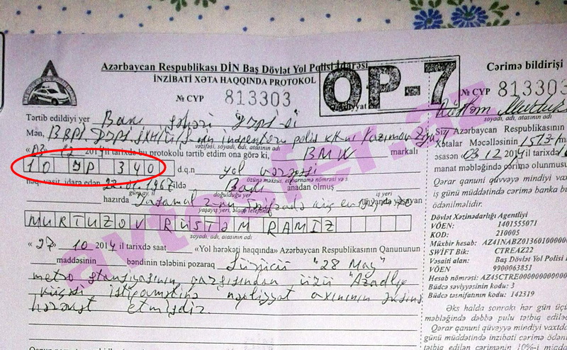 Azərbaycanda nadir olay: yol polisi qayda pozduğu üçün cərimələndi - VİDEO - FOTO