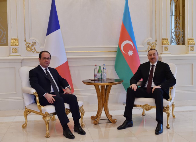 Prezident İlham Əliyev və Fransua Olland Bakıda görüşdülər - YENİLƏNİB - FOTO