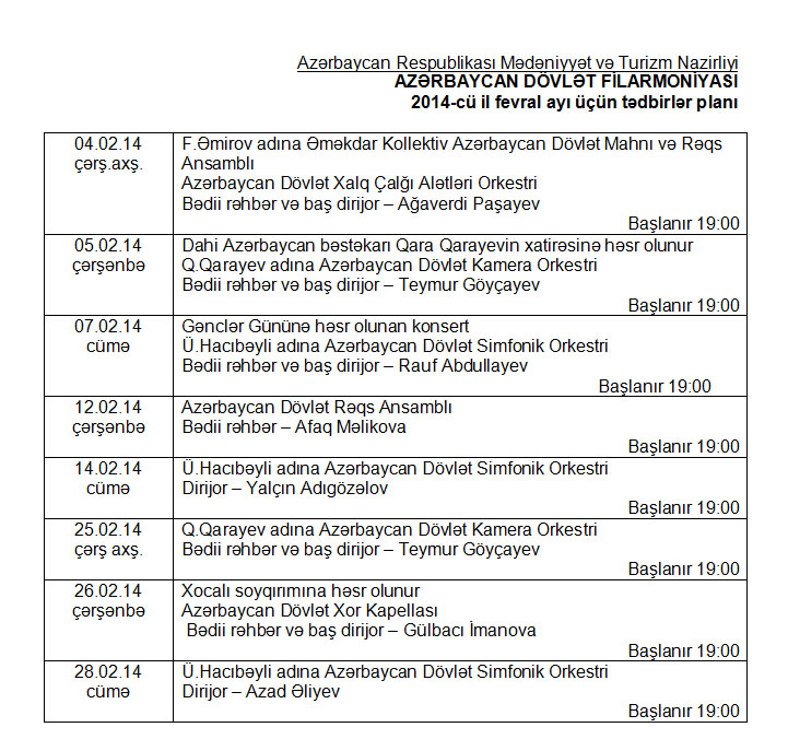 Filarmoniyada gələn ay nə olacaq? - FOTO