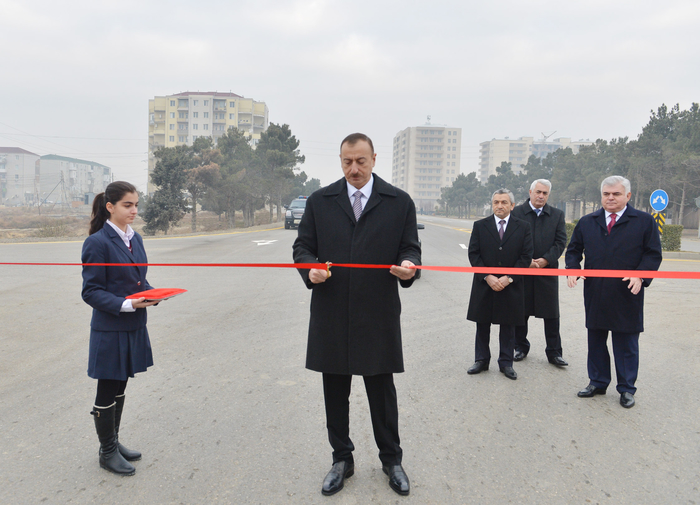 Prezident İlham Əliyev Zabrat-Kürdəxanı-Pirşağı avtomobil yolunun yenidənqurmadan sonra açılışında iştirak edib - FOTO