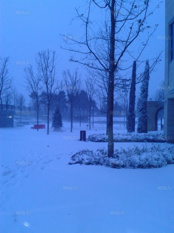 Bakıya güclü qar yağır - YENİLƏNİB - VİDEO - FOTOSESSİYA