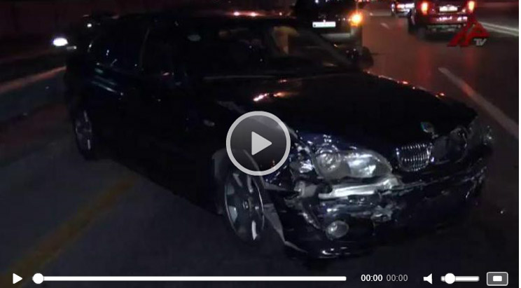 Paytaxtda iki "BMW" markalı avtomobil toqquşdu - VİDEO - FOTO