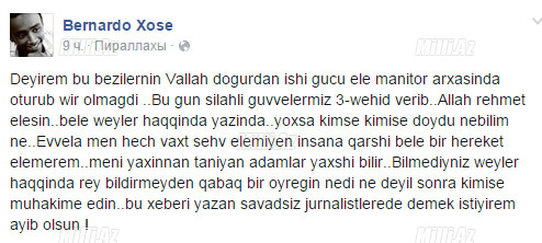 Xose Bernardo: "Ayıb olsun!" - FOTO