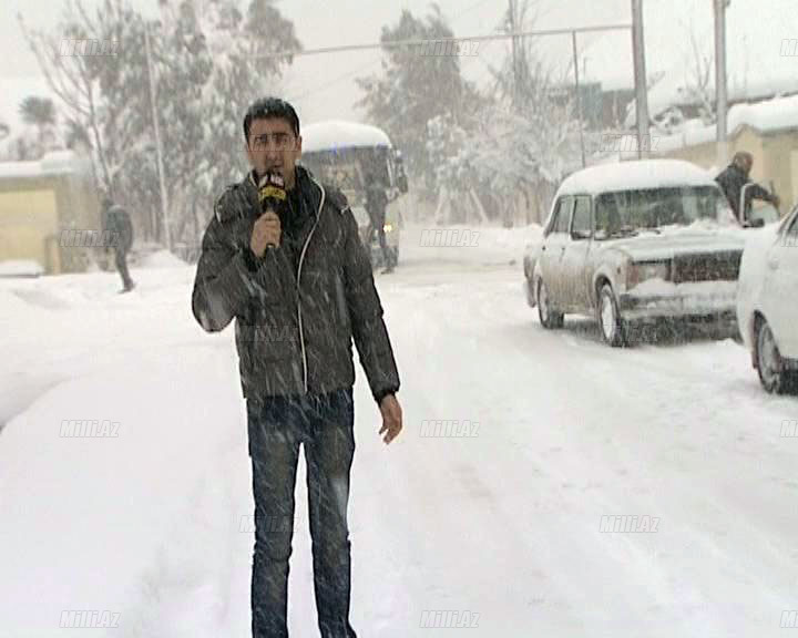 Lənkərana ilk qar yağdı, hərəkət dayandı - VİDEO - FOTO