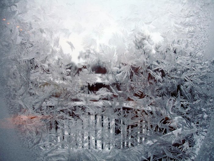 Şüşədə buzlu naxışlar - FOTO