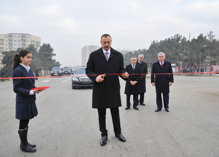 Prezident İlham Əliyev Zabrat-Kürdəxanı-Pirşağı avtomobil yolunun yenidənqurmadan sonra açılışında iştirak edib - FOTO
