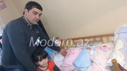 Bakıda doğulan dördəmlərin ailəsi: "Bizə kömək edin!" - FOTO
