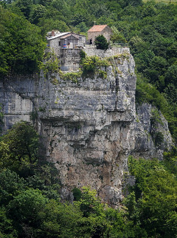 Last of the Stylites Maxime Qavtaradze, who lives on top of the Katskhi Pillar, Georgia - 22 Jun 2013