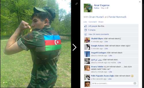 Azərbaycanda ölən əsgərin Facebook vidası - FOTO