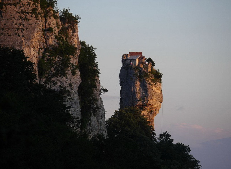 Last of the Stylites Maxime Qavtaradze, who lives on top of the Katskhi Pillar, Georgia - 22 Jun 2013