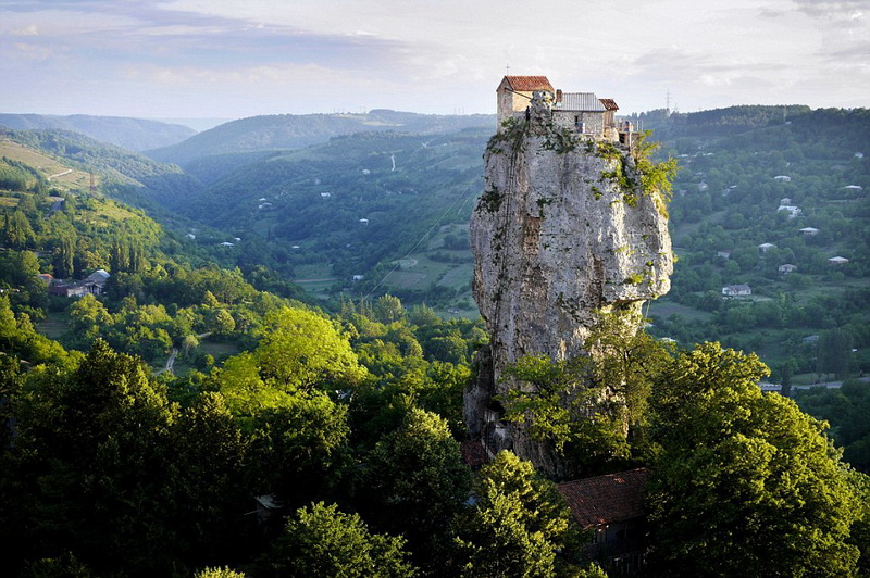 Last of the Stylites Maxime Qavtaradze, who lives on top of the Katskhi Pillar, Georgia - 22 Jun 2013