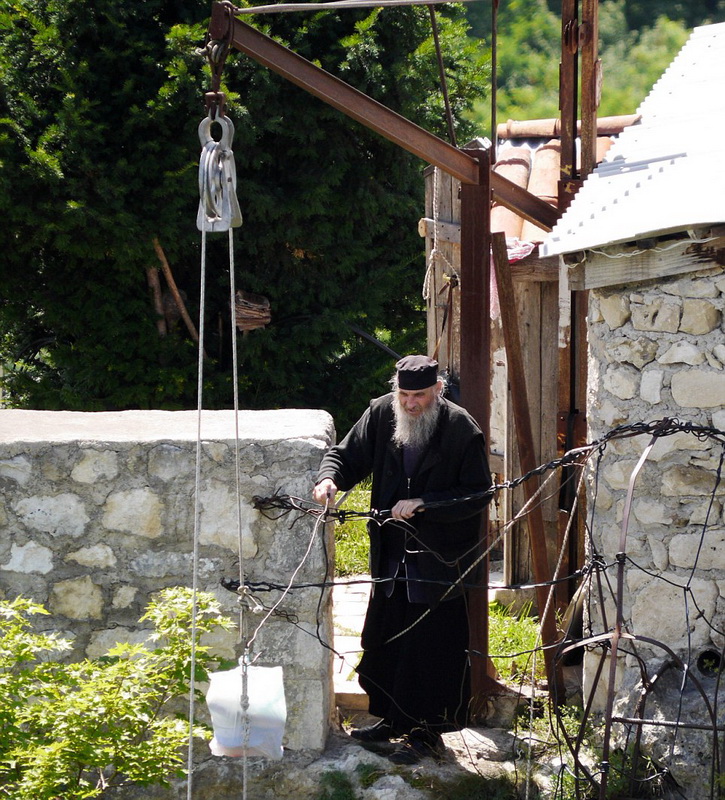 Last of the Stylites Maxime Qavtaradze, who lives on top of the Katskhi Pillar, Georgia - 22 Jun 2013